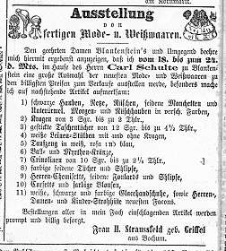 Modeaussstellung - Mrkische Bltter 10.03.1866