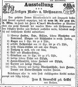 Modeaussstellung - Mrkische Bltter 10.03.1866